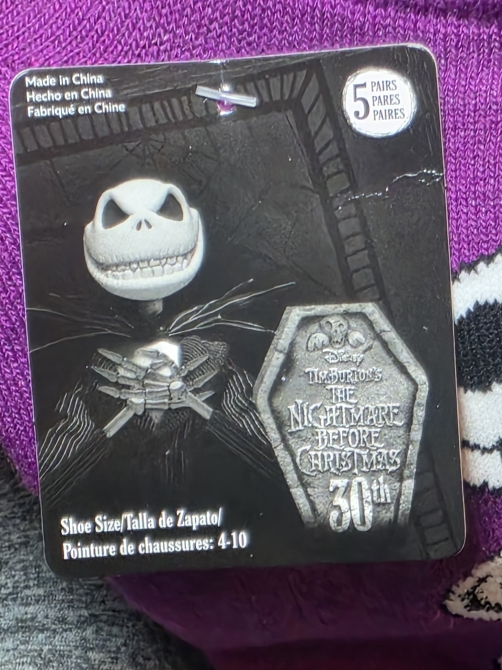 Women's Disney 30th Anniversary Nightmare Before Christmas Crew Socks 5 Pack